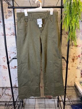 American Eagle Outfitters Olive Utility Wide-Leg Pants